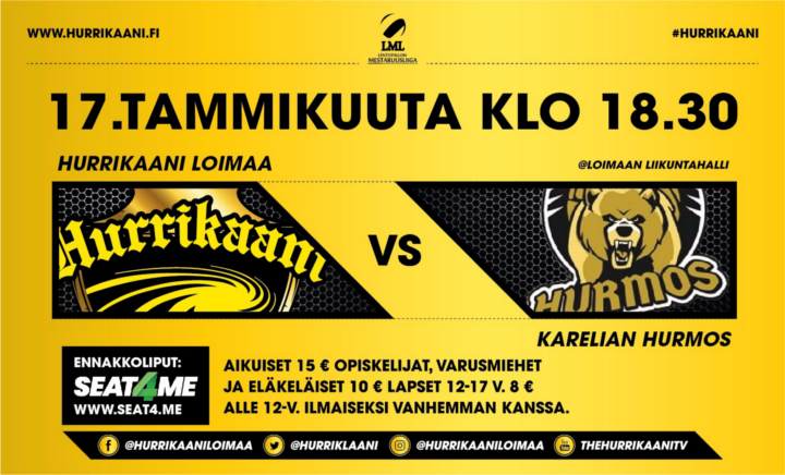 Hurrikaani-Loimaa - Karelian Hurmos 17.1.2019 klo 18:30